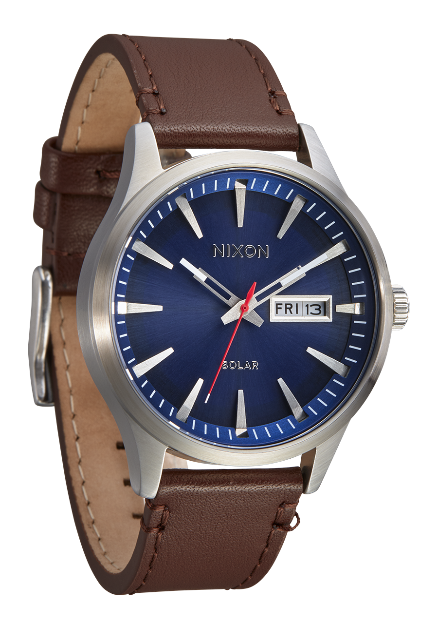 Sentry Solar Leather - Navy Sunray / Silver View 2