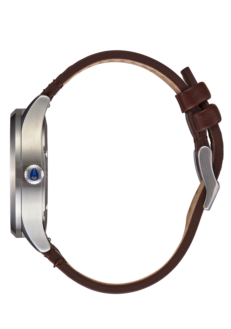 Sentry Solar Leather - Navy Sunray / Silver View 3