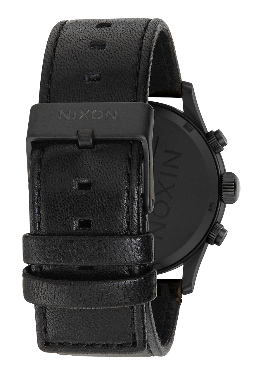 Sentry Chrono Leather - Matte Black / Gold / Black View 4