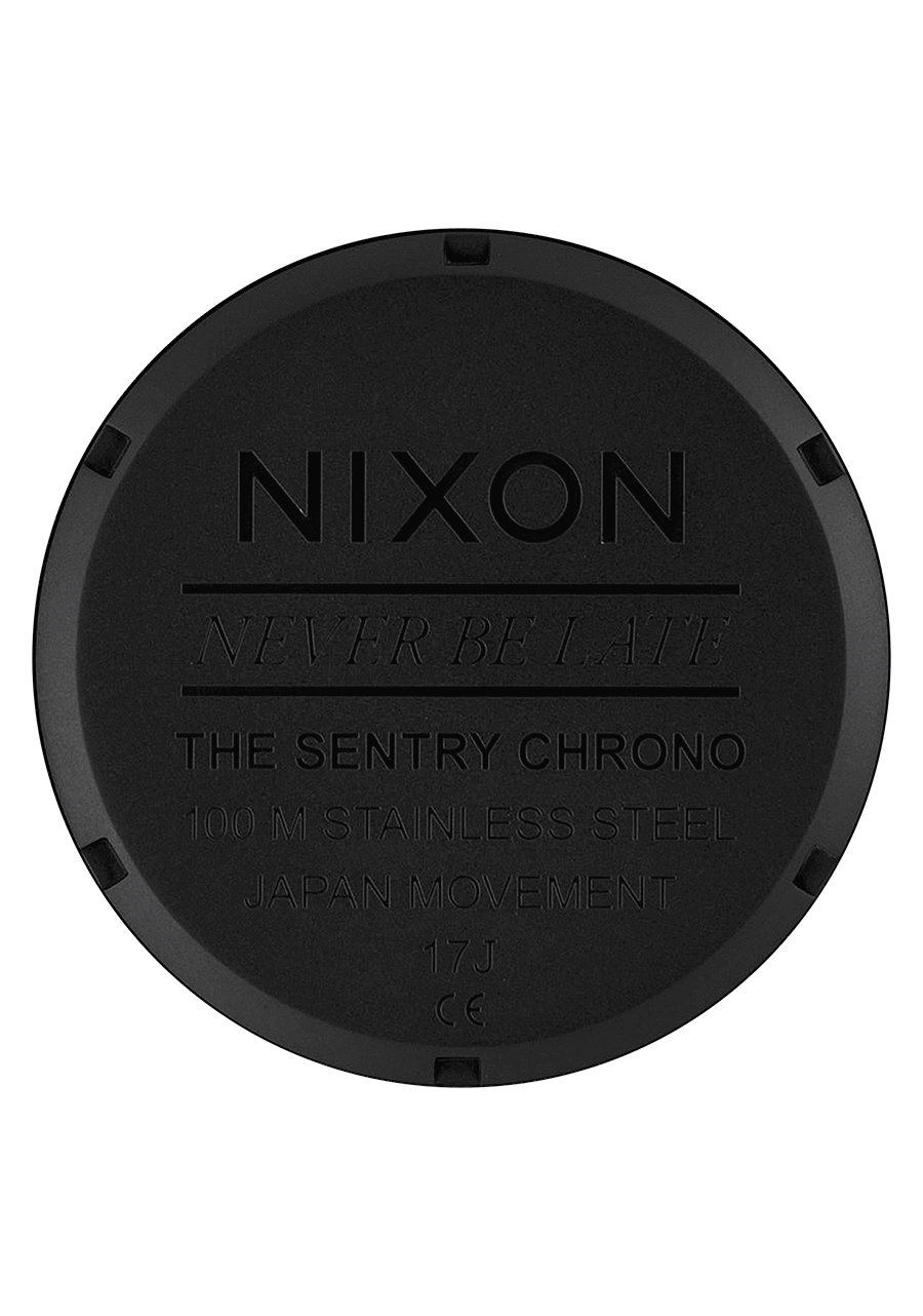 Sentry Chrono Leather - Matte Black / Gold / Black View 5