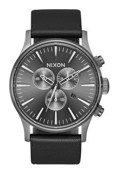 Sentry Chrono Leather - All Gunmetal / Black