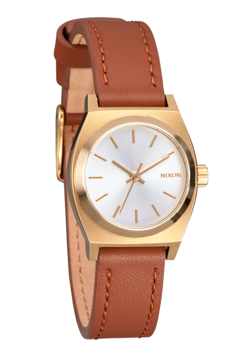 Small Time Teller Leather - Light Gold / White Sunray