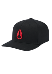 Deep Down Flexfit Athletic Fit Hat - Black / Red View 1