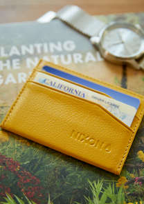 Flaco Leather Card Wallet - Yellow View 4