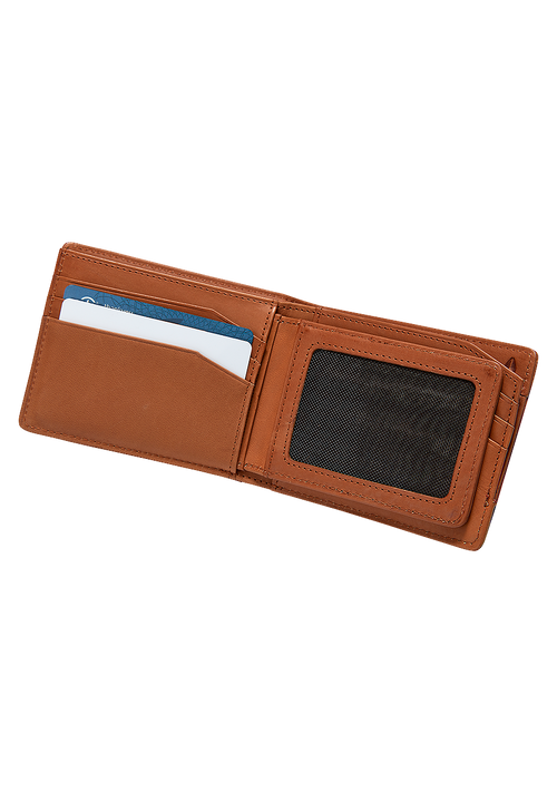 Pass Leather Wallet - Saddle