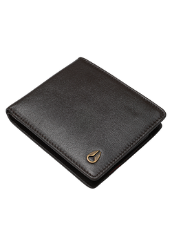 Pass Leather Coin Wallet - Brown