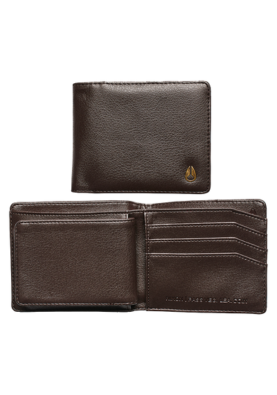 Pass Vegan Leather Coin Wallet - Brown