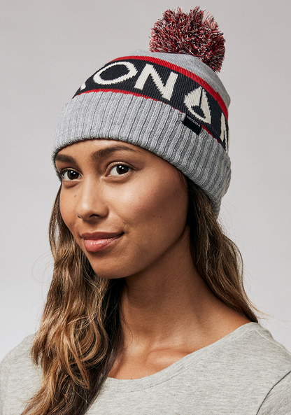 Teamster Beanie - Heather Gray / Red View 5