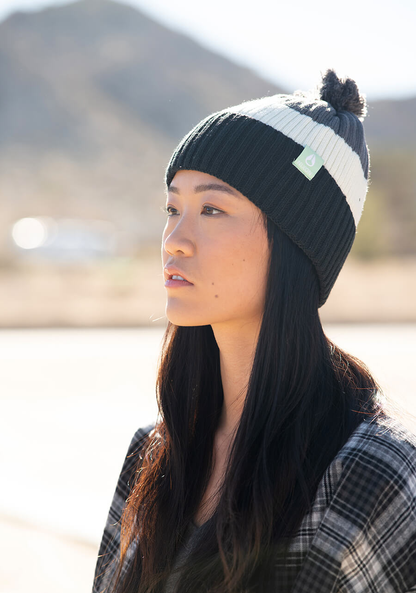 Schrader Pom Beanie - Gray / Black View 6