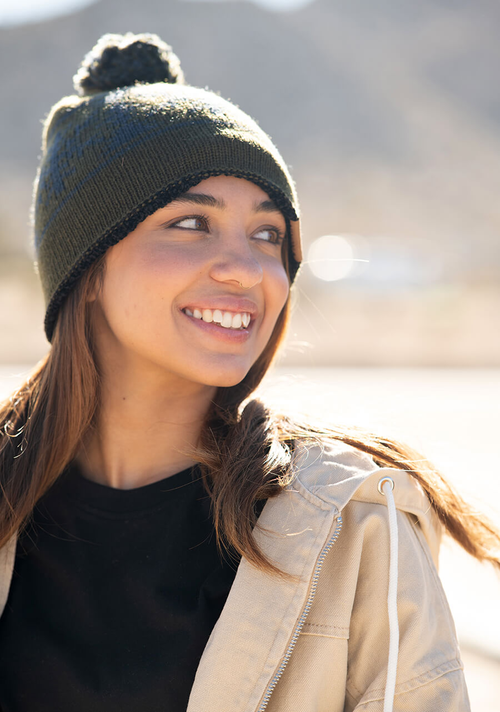 Meister Wool Pom Beanie - Olive / Multi