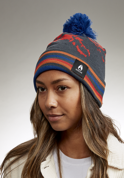 Ridge Pom Beanie - Navy / Multi View 5